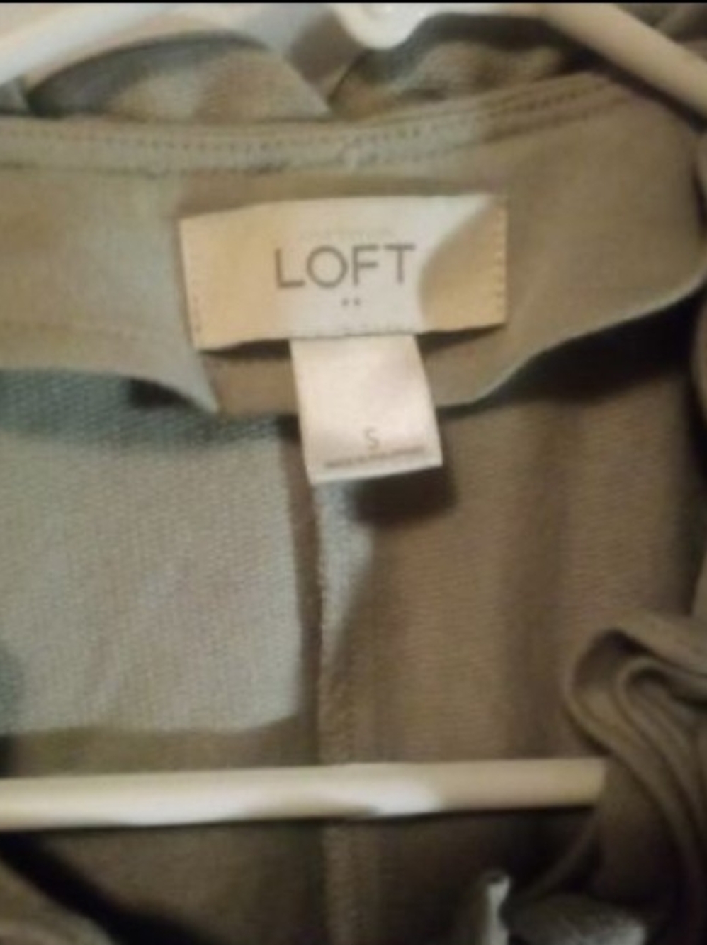 LOFT Light Grey Ruffle-Neck Blazer - Picture 2 of 5